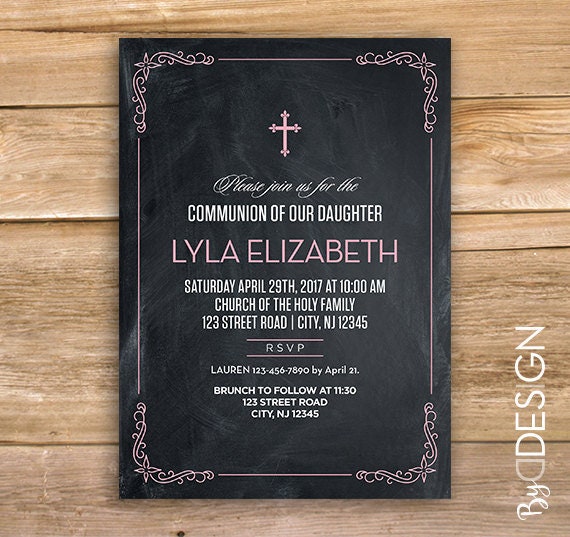 Invitations Printable First Communion invitation Custom 1st communion