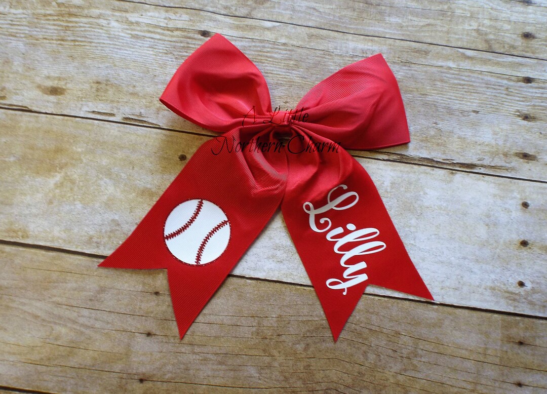 Baseball Hair Bow, Custom Baseball Hair Bow, Baseball Cheer Bow, Custom