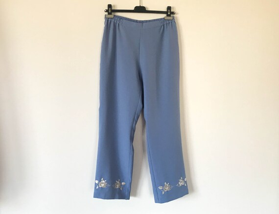 Blue Vintage high waist trousers Boho Summer Trap… - image 1