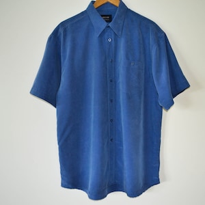 Men Blue Shirt Men Button up Shirt Short Sleeve Shirt Shirt Men Work Shirt Classic men shirt