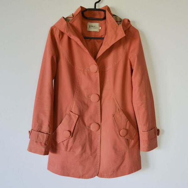 Trench Coat manteau automne veste femme Brown avec capuche imperméable classique BCBG TrenchCoat Orange Parka veste cadeau pour sa petite taille