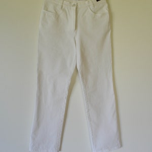 Vintage White elastic Denim Summer trousers Bohemian Jeans Summer white denim Women pants American jeans Small Size