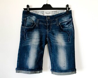 Blue Denim trousers vintage denim spring denim pants Classic American Women's Shorts Unisex semi jeans Medium Size