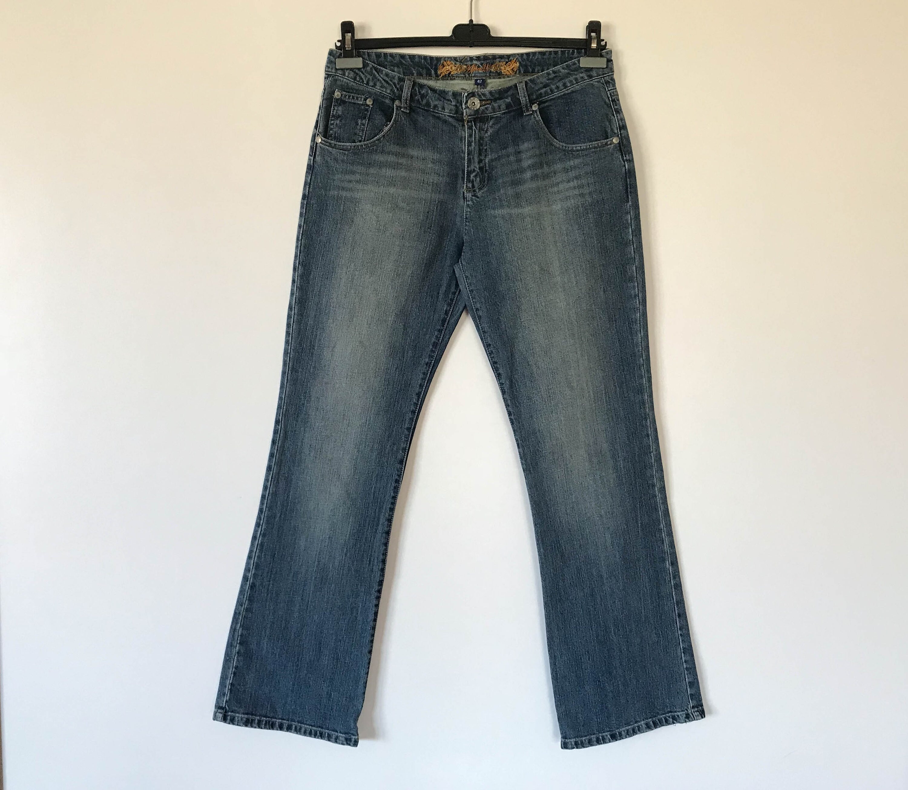 Vintage blu Denim estate donne pantaloni Boho Jeans estate donna