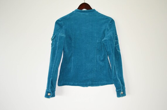 turquoise velvet jacket