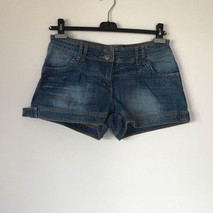Vintage Blue Denim Shorts Hippie Bohemian Jeans Summer blue Jean Short Women summer Pants Size Medium