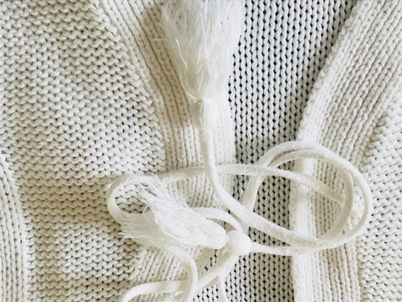 Knitted Fringe Vest Ivory White Vest Women Boho V… - image 5