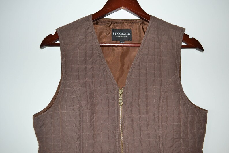 Brown Women/'s Vest Brown stoped with knocker Vest Women Suede vest Sleeveless Blazer Brown waistcoat stoped with lining vest