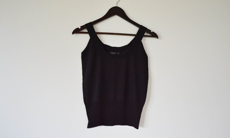 Black Spaghetti Straps Top Women black holiday Blouse Sleeve less Boxy Shirt Girls party Top