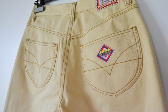 Vintage high waist denim trousers Boho Summer Tap… - image 9