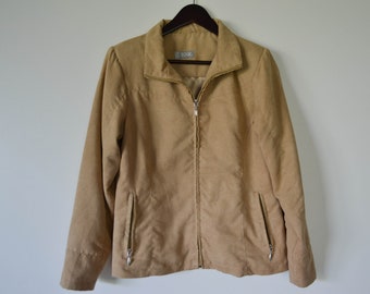 Vintage Beige Jacket Women parka Jacket Women velvet jacket with knocker  Lightweight Parka jacket Outdoor coat with pads