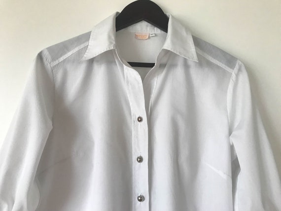 White Vintage 80s Blouse Women Boho Blouse Classi… - image 4