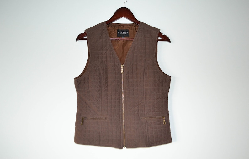 Brown Women/'s Vest Brown stoped with knocker Vest Women Suede vest Sleeveless Blazer Brown waistcoat stoped with lining vest