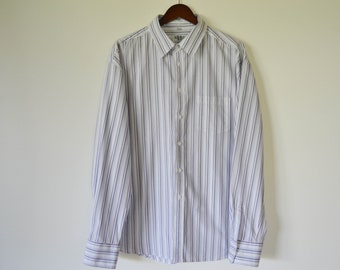 Men Cotton classic Shirt white striped blue Shirt Men Button up Shirt Long Sleeve Shirt Men party Shirt Cotton Work Shirt