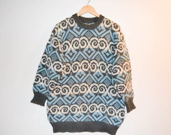 Men Knit Cardigan Knit Men Sweater Knitted folk Warm Wool Pullover Winter Ski Sweater Wool Jumper Gift for Him Park sweater Large