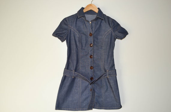 military denim dress Alma Denim Midi Dress  Teal Poppy