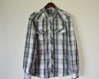 Men's long sleeve work shirt cotton Shirt Men Button up Shirt Long Sleeve Shirt checkered Cotton classic Shirt Park Shirt Large