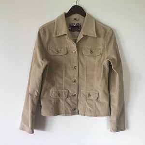 Vintage Beige Velvet Jacket Classic Women Jacket Summer women&#39;s jacket with lining Boho Summer Blazer Small Size Bohemian Jacket