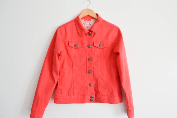 Vintage Pink Denim Jacket Women Denim Jacket Fitte