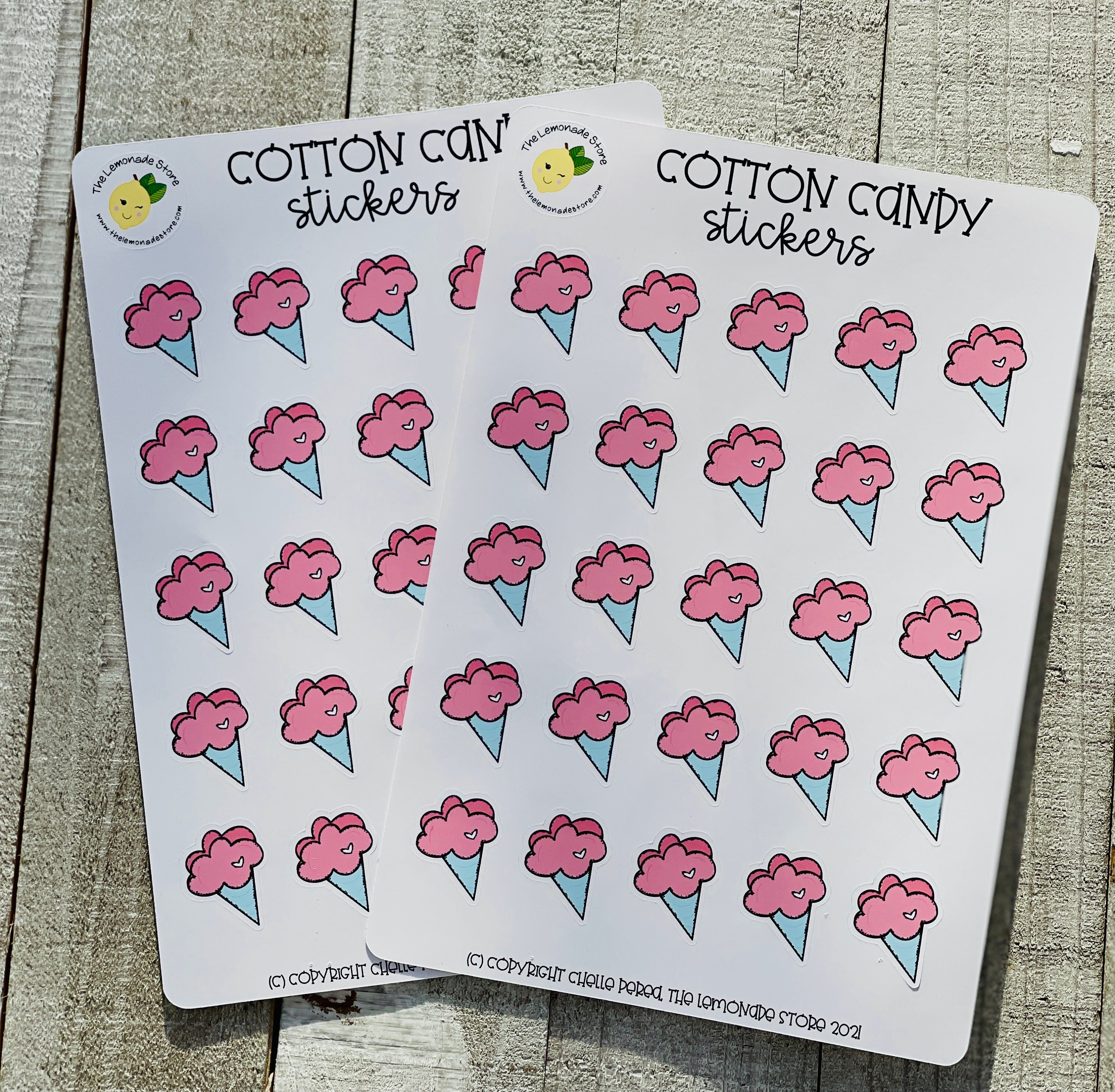 Cotton Candy Stickers 2 Sheets Stickers for Planner Student Etsy