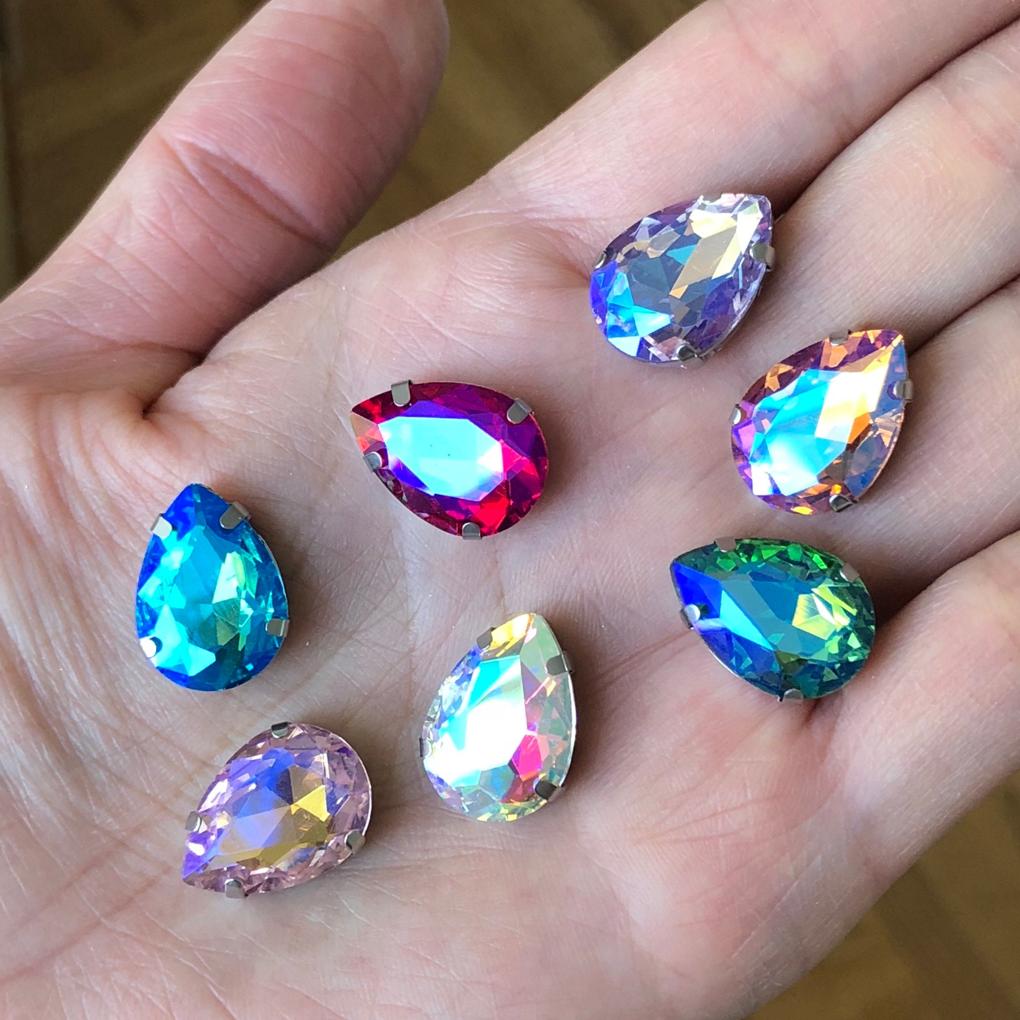 Teardrop Glass Crystal Strass Sew On Rhinestones High Quality