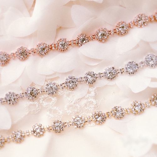 SY AB Rhinestone Trim Yard Rhinestone Applique Bridal Etsy