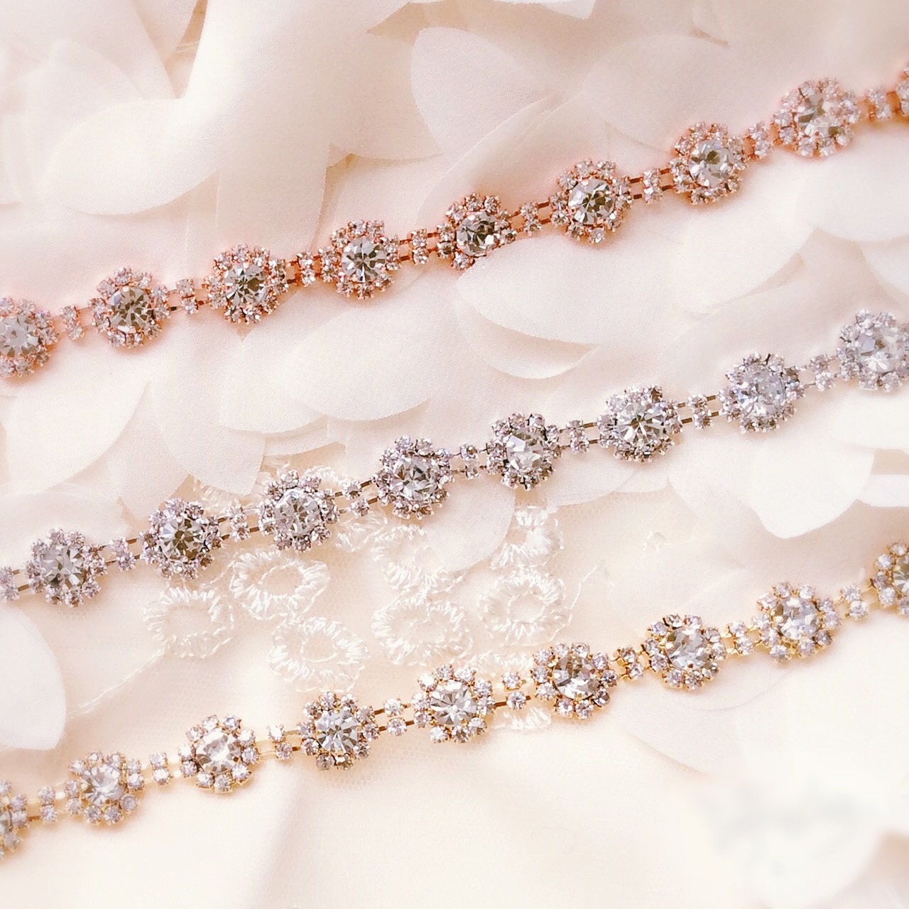 3/6row Crystal Rhinestone Beaded Pearls Trim Applique Iron on Bridal Sew on  1yard DIY Clothes Dress Crafts -  UK