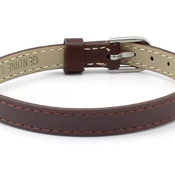 Genuine leather slide charm bracelets for 8mm slide charm 8mm genuine leather bracelet belt  Christmas gift BFF bracelet