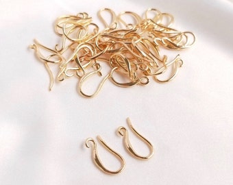 8x15mm 14K Gold Plated Earring HooK 14k Heavy Gold Earring Hooks, Ear Wires, French Hook Earrings, Gold Earrings, Earrings Findings