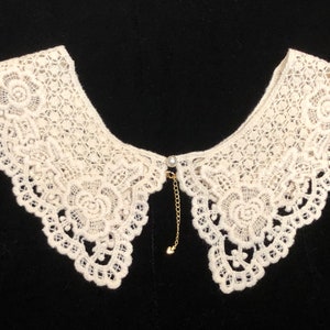 Ivory Lace necklace Ivory Peter Pan Collar, Cotton Crochet Detachable Collar, Detachable Cotton Lace Collar, Fake Collar, Fake Lace Collar image 2