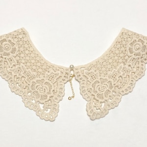 Ivory Lace necklace Ivory Peter Pan Collar, Cotton Crochet Detachable Collar, Detachable Cotton Lace Collar, Fake Collar, Fake Lace Collar image 3