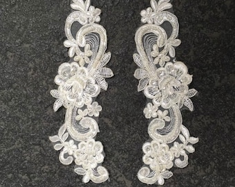 Exquisite beaded lace applique Bridal lace applique, wedding lace applique, bridal applique, bridal dress applique