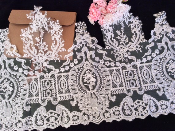 Extra Wide 1744cm off White Lace Trim Bridal Lace Trim Lace Trim