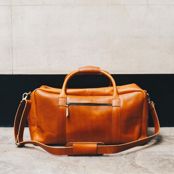 leather overnight bag mens