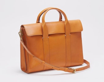 Leather Satchel  Briefcase Messenger Crossbody bag for men and women - Aire by Niche Lane