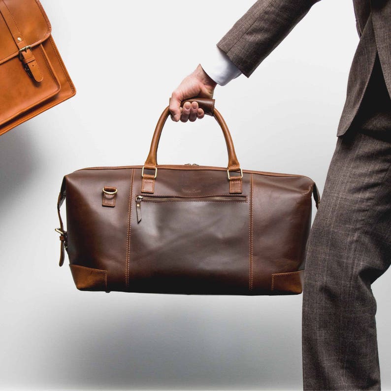leather travel holdall