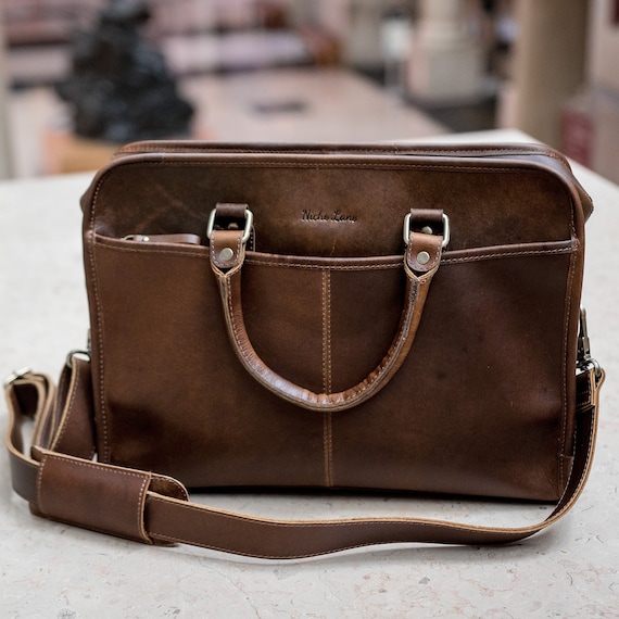 personalised leather briefcase