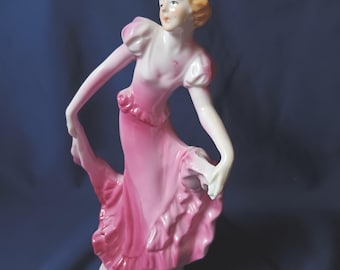 Art Deco Dancing Lady, Art Deco Figurine, Porcelain Lady, Art Deco Lady, 1930s Lady, Home Decor, Vintage Deco, Vintage Interiors.