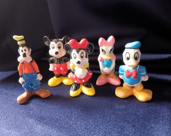 Miniature Disney Figures, Miniature Figurines, Porcelain Figurines, Disney Characters, Mickey Mouse, Donald Duck, Goofy, Collectible Figure