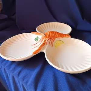 ロブスター装飾の手作り皿 ロブスター装飾の手作り皿