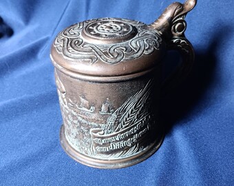 Viking Stein, Bronze Stein, Edward Aagaard, Vintage Bronze, Drinking Cup, Danish Bronze, Denmark, Collectible Stein, Vintage Gift Idea