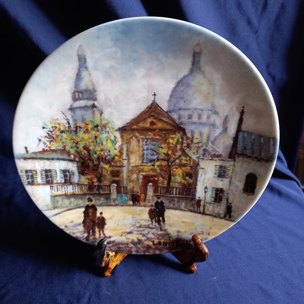 Limoges Plate, Louis Dali, Parisian Palaces, L'Eglise St. Pierre et le Sacre Coeur de Montmartre, Limited Edition, Wall Plate, Cabinet Plate