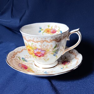 Royal Albert Cup and Saucer, Vintage Teacup, Cup and Saucer, Royal Albert Gem, Afternoon Tea, Tea Party, Vintage Gift, 1940s Cup and Saucer