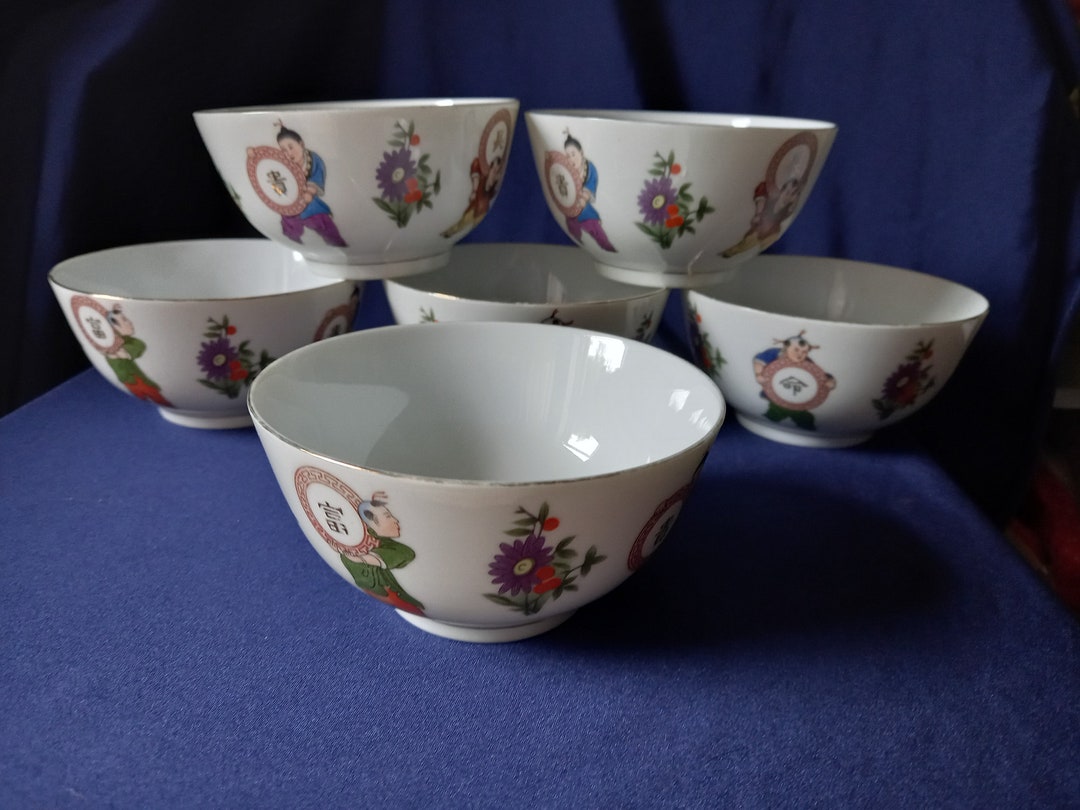 Chinese Rice Bowls, Chinese Soup Bowls, Vintage Bowls, Liling China