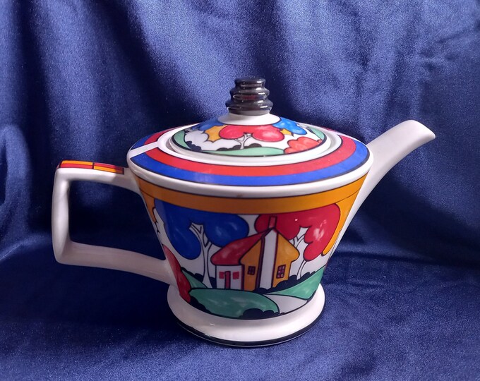Sadler Clarice Cliff Style Teapot, Sadler Art Deco Style Teapot