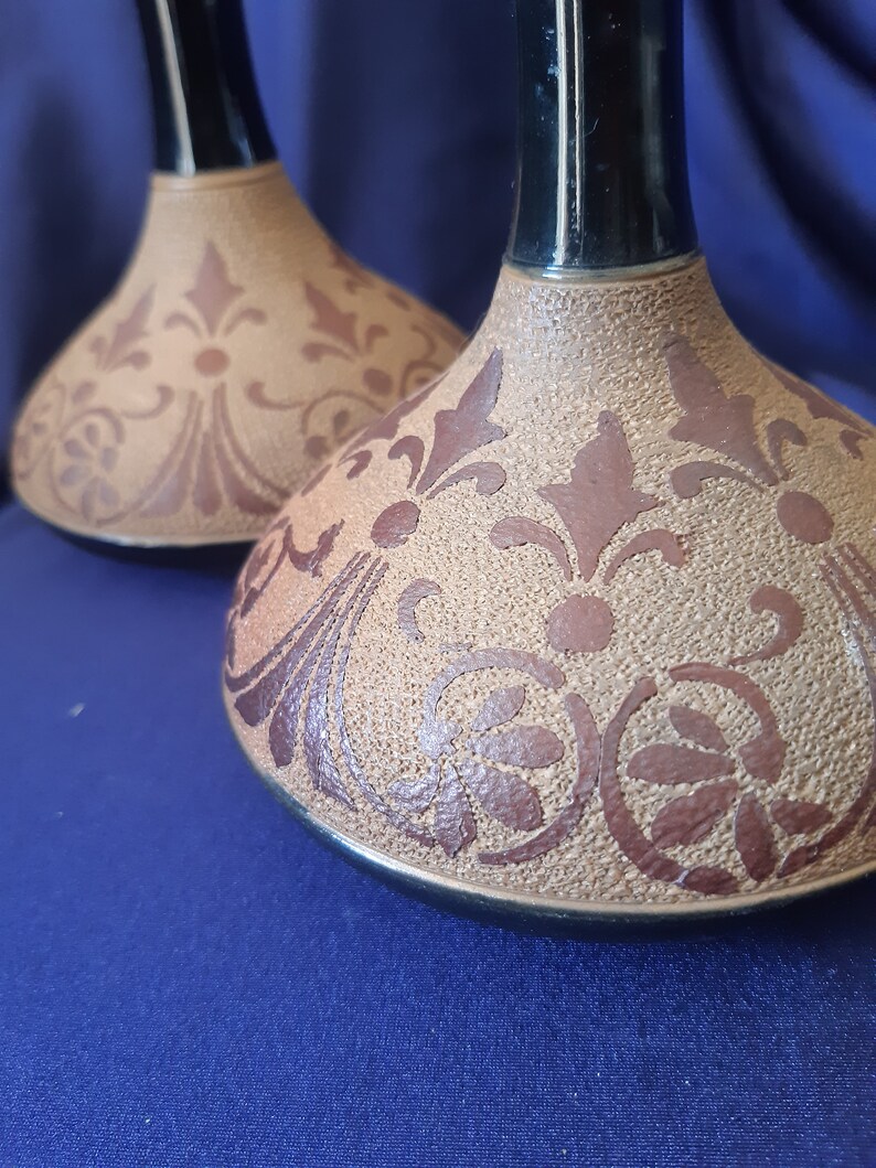 Antique Vases Lovett Langley Ware Victorian Vases Pair of Etsy UK