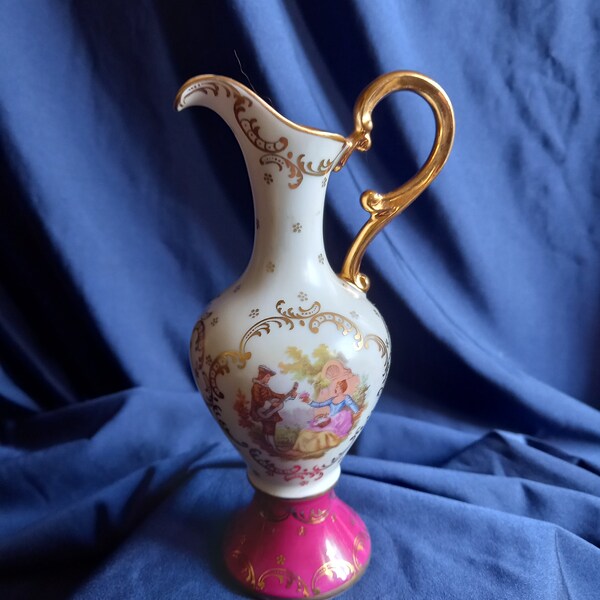 Limoges Jug, Limoges Ewer, Meissner Limoges, Home Decor, Fragonard, Limoges Collectible, Vintage Gift, Cabinet Piece, Porcelain Jug, Vase