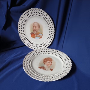 Royal Commemorative Plates, Antique Ribbon Plate, Coronation Souvenirs, Edward VII, Royal Souvenir, Royal Memorabilia, Antique Decor, Plates