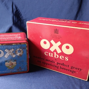 Vintage Tins, Collector's Tins, Oxo Tins, Vintage Advertising, Packaging, Kitchen Decor, Display, Vintage Decor, Collectible Tins