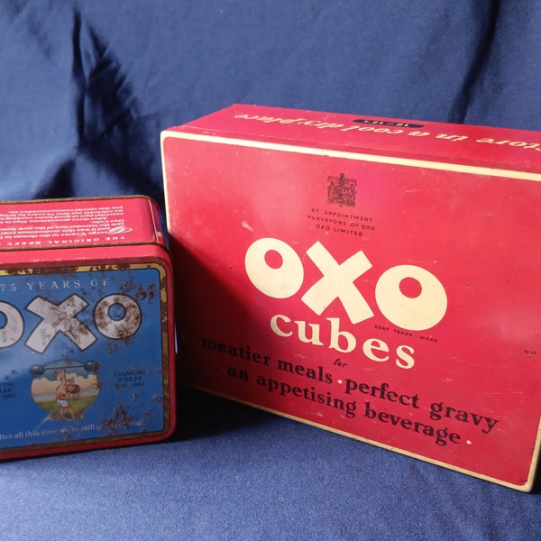 Vintage Tins, Collector's Tins, Oxo Tins, Vintage Advertising, Packaging, Kitchen Decor, Display, Vintage Decor, Collectible Tins